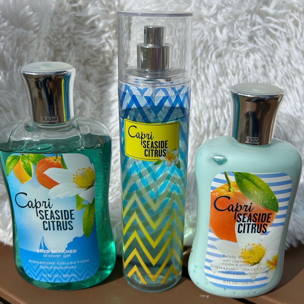 Bath & Body Works Capri Seaside Citrus Full Size Three Item Set NEW Discontinued - Picture 2 of 15